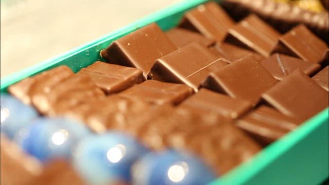 Assortment of Colorful Chocolates in a Box