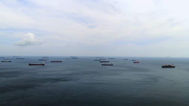 Cargo Ships on the Open Sea