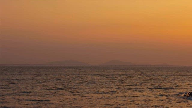 Sunset sea in a peaceful evening