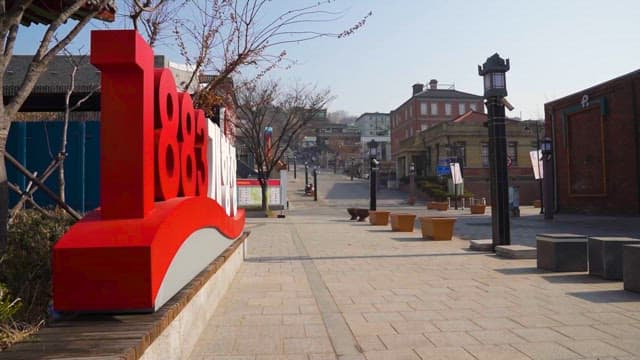 Quiet plaza with historical buildings
