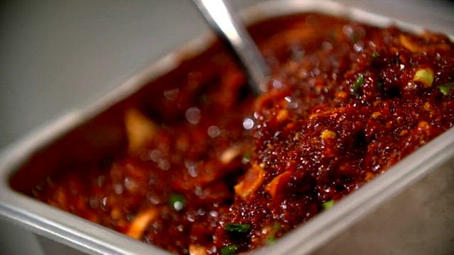 Spicy Korean sauce in a container