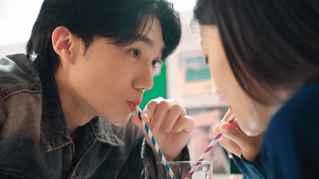 Couple enjoyinga drink together