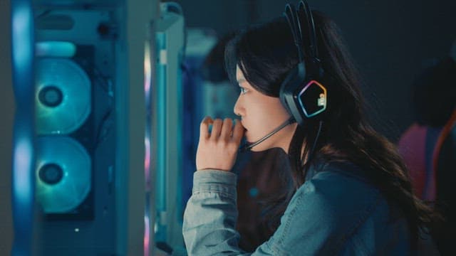 Gamers Engrossed in Intense Gameplay