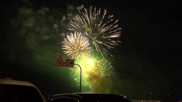 Fireworks lighting up the night sky