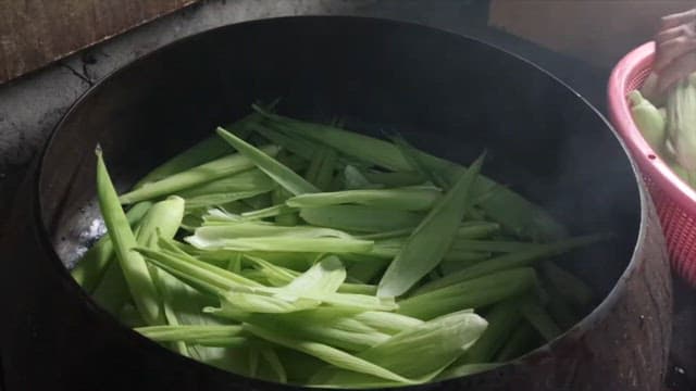 Boiling Corn in a Large Cauldron