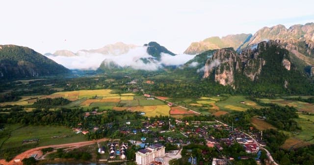 Scenic Aerial View of a Mountainous Landscape