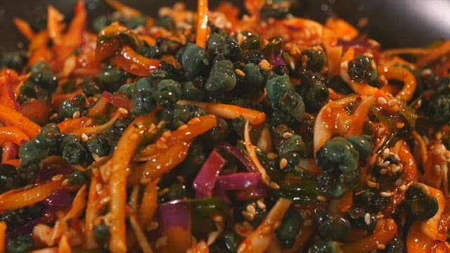 Freshly Prepared Spicy Seasoned Vegetable with Marsh Snails