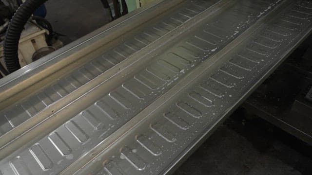 Metal sheets on a production line
