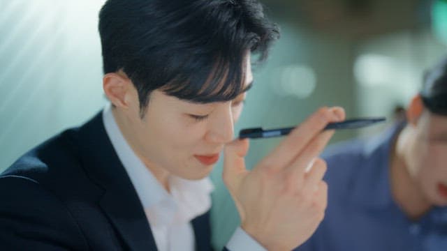 Two people focused on a discussion