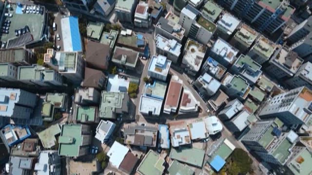 Aerial View of Dense City Architecture