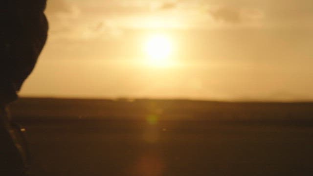 Silhouette of a person against the sunset