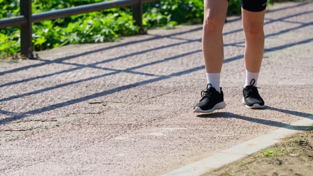 Jogging on a sunny outdoor path