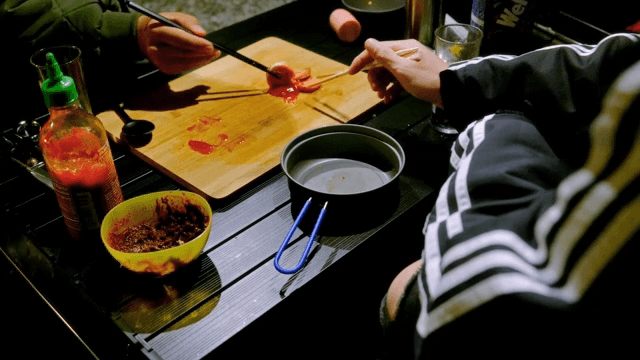 Sausage at the campsite