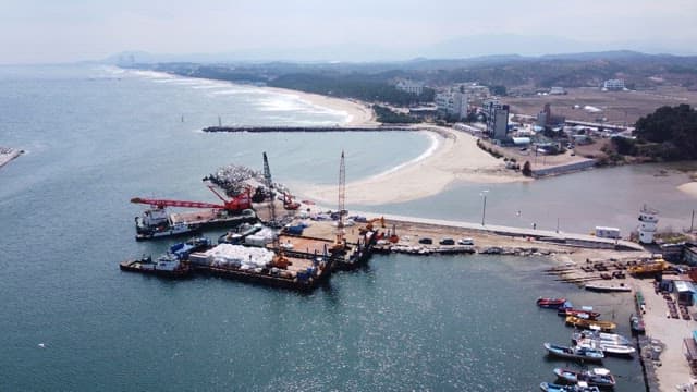 Construction Site Nearby the Coast