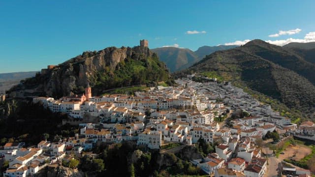 Picturesque village nestled in the mountains
