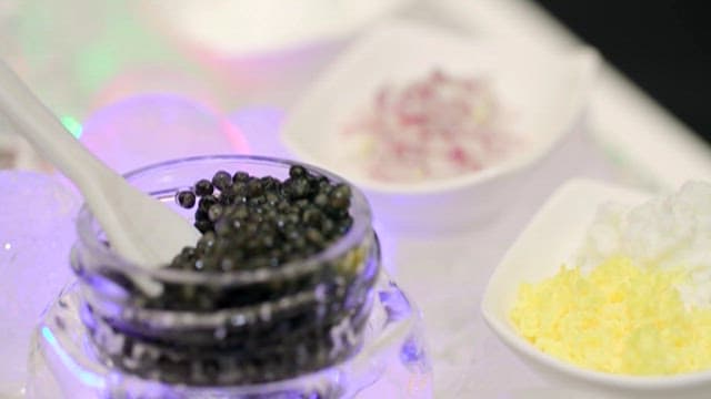 Exquisite Caviar and Various Condiments