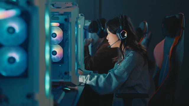 Gamers Engrossed in Intense Gameplay