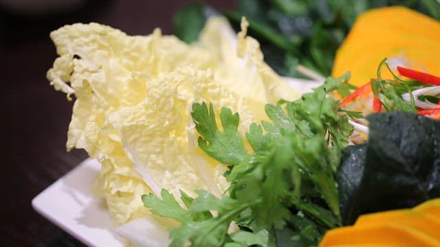 Fresh vegetables and mushrooms on a plate