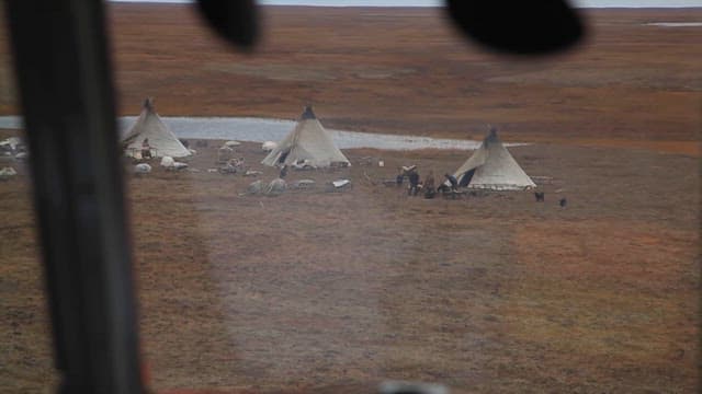 Nomadic Encampment in a Barren Landscape