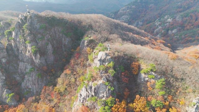 View of a mountain with autumn foliage