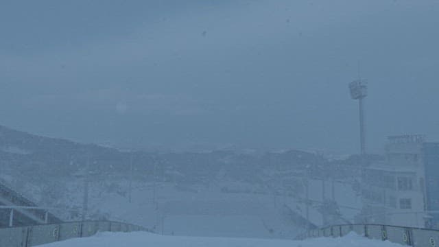 Ski Jumper Soars in a Snowstorm