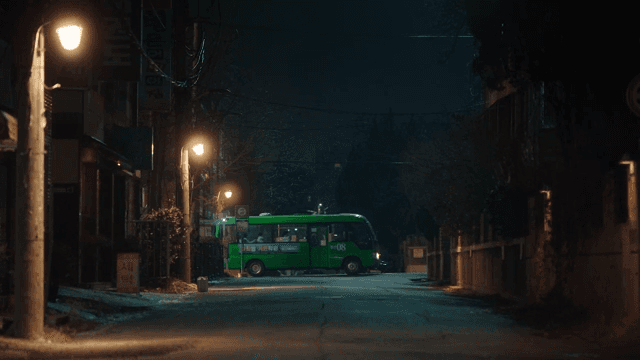 Quiet Evening at a Suburban Bus Stop