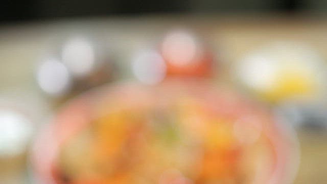 Plate of colorful sweet and sour pork