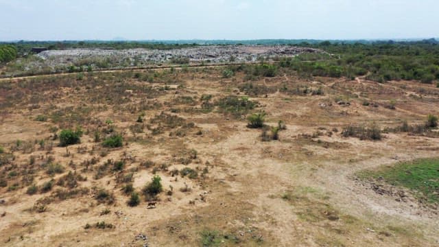 Landfill spread out in a vast wilderness