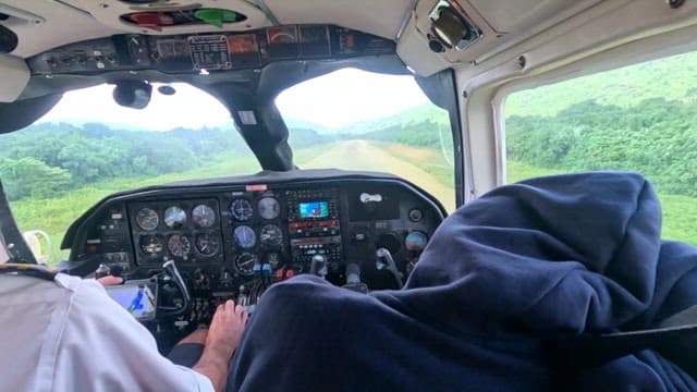 Inside the cockpit during a flight