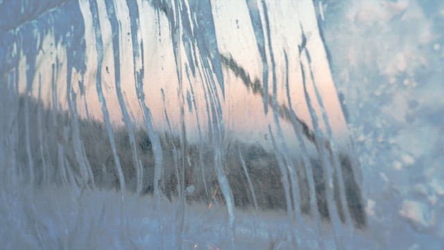 Abstract Pattern Created by Frost on a Vinyl Wall