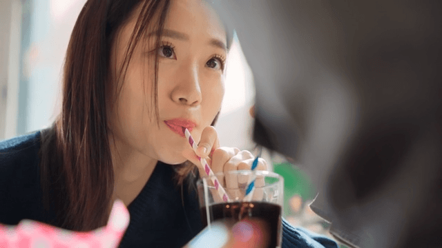 Couple enjoyinga drink together