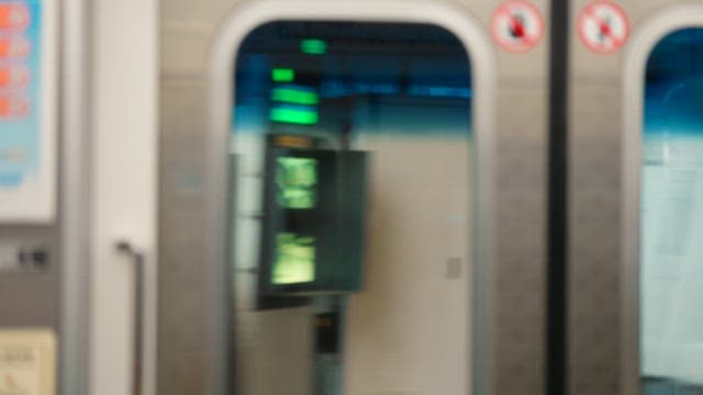 Subway on the other side seen through the subway window