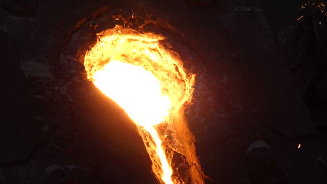 Foundry where hot molten metal is processed