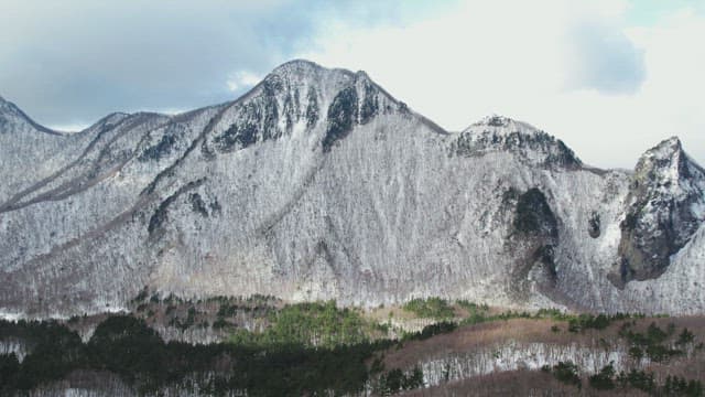Majestic Landscape of Snow-Capped Mountains in Winter