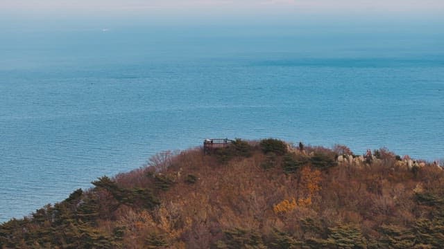 Blue Coastal View from the Mountains during Autumn