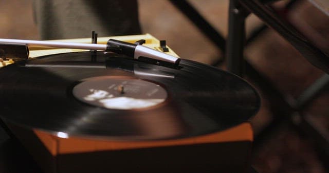 Vintage Record Player Needle on Vinyl