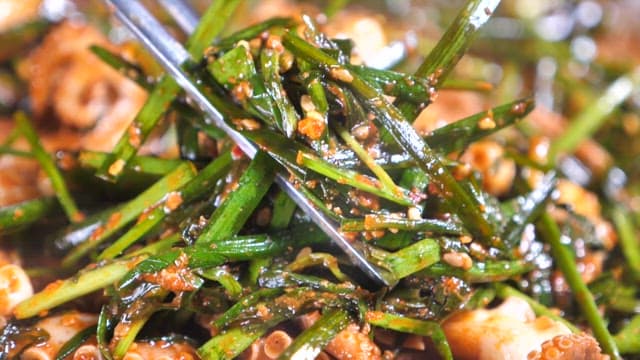Spicy Stir-Fried Octopus with Lots of Chives