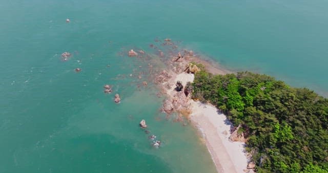 Rocky coastline with clear blue sea