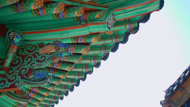 Sunlit Dancheong of Seonamsa Temple in Korea