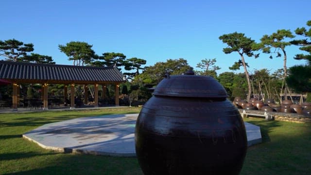 Traditional Korean Jars in a Peaceful Garden