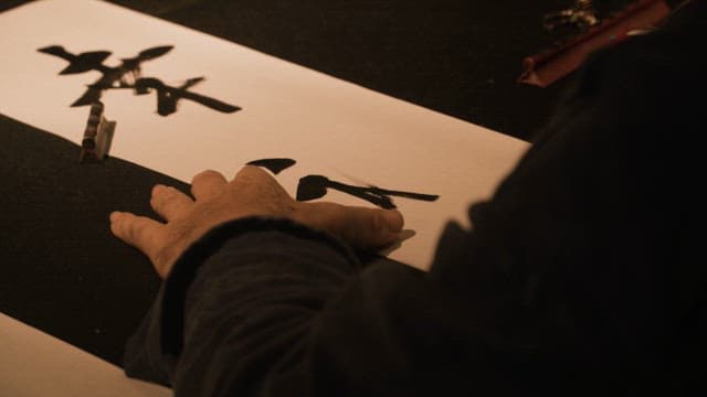 Write with a Brush Dipped in Ink on White Paper