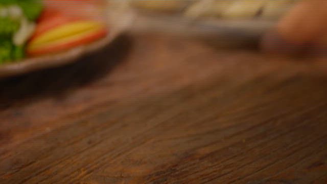 Variety of Dishes Served on Wooden Table