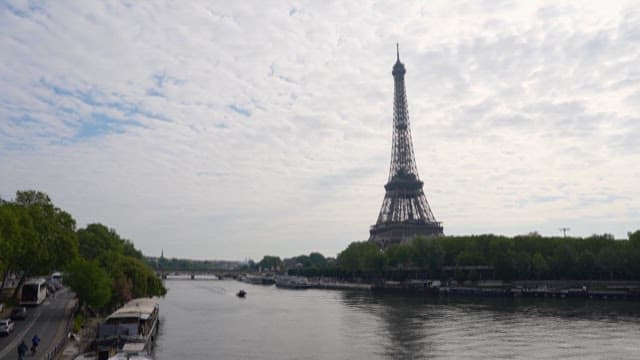Serene View of the Eiffel Tower and Seine River