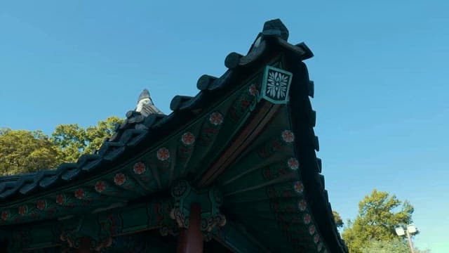 Traditional Korean Pavillion Amidst Nature