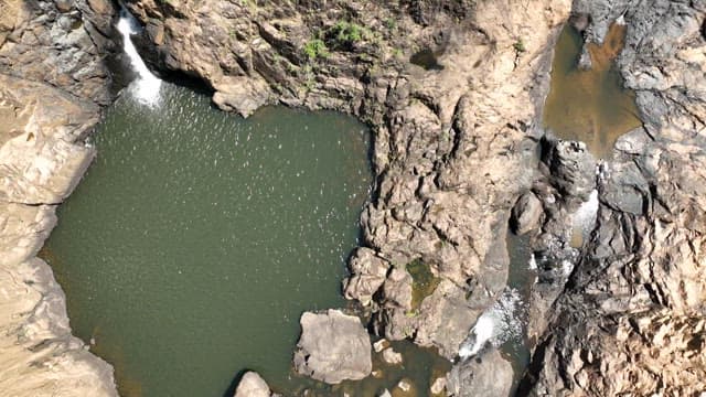 Barron Falls cascading down rocky cliffs