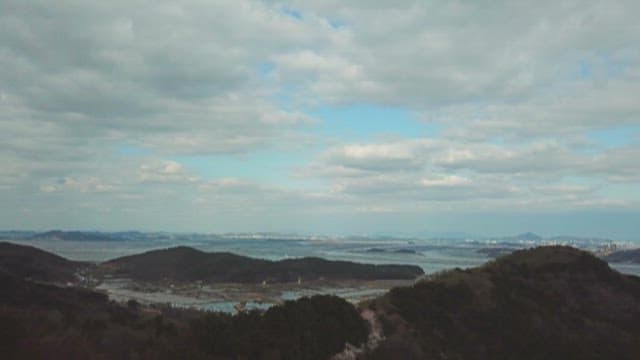 Mountain ridge overlooking the coastal landscape