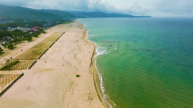 Serene beach with waves