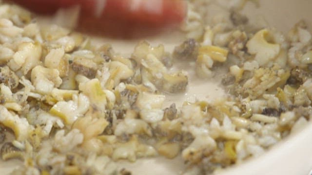 Minced abalone stir-fried with rice