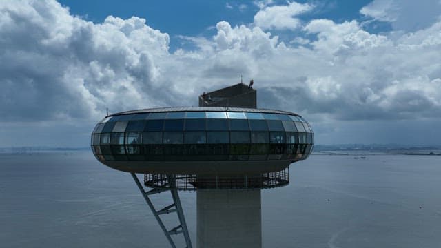 High-rise Observation Tower Overlooking the Sea