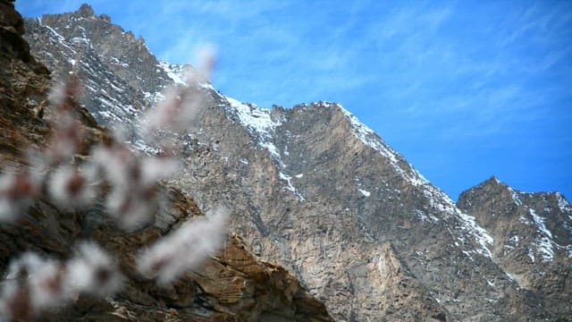 Snowy mountains in winter